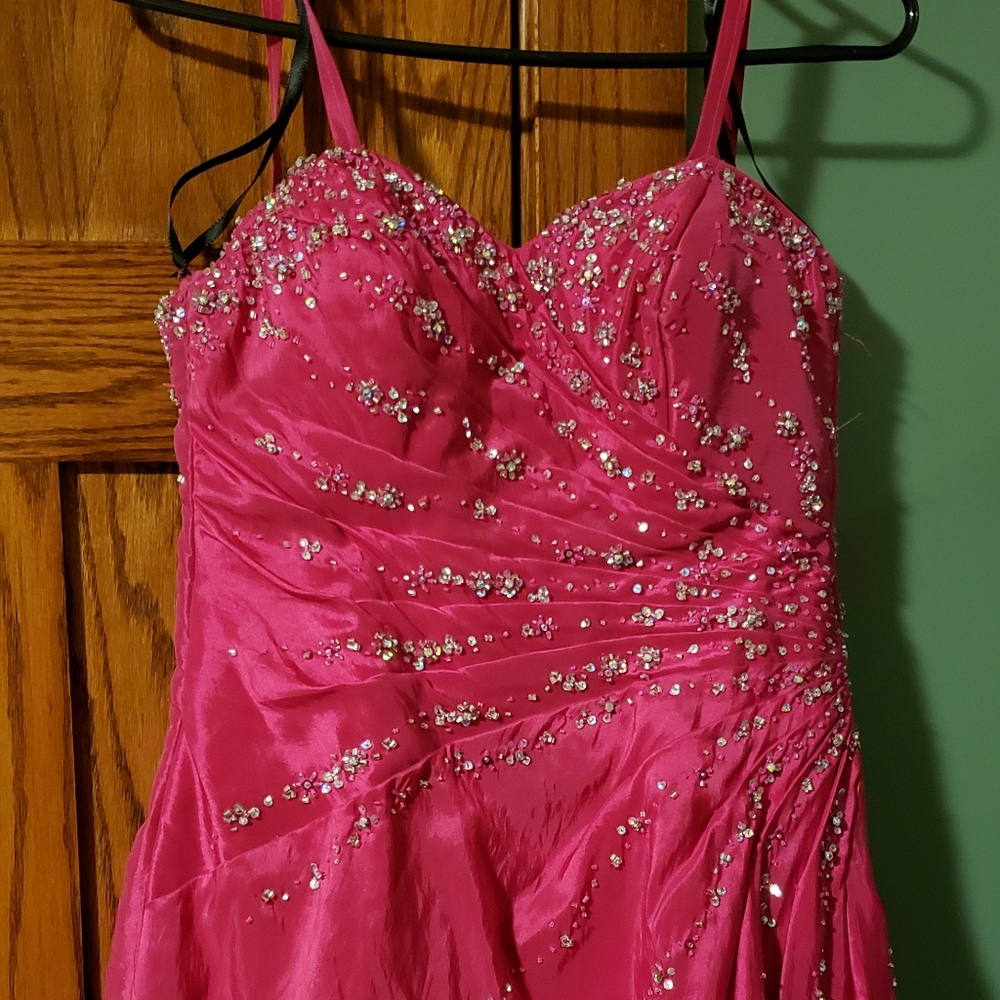 Pink Formal Prom Strapless Dress (Glitz!)
